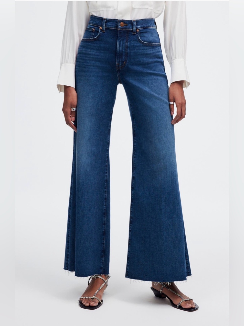 Madewell High Waist Crop Wide Leg Jeans (26; Pelion Wash)